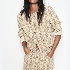 Denim Snake Print Jacket